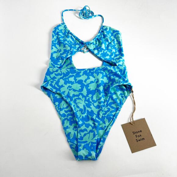 Stone Fox Swim Blue Floral Bikini - Picture 2 of 4